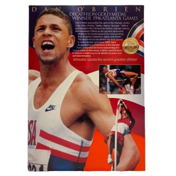 🆕1996 Olympics General Mills Dan O'Brien Wheaties Sealed Cereal Box - Picture 2 of 6